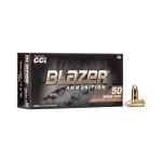 BLAZER BRASS AMMUNITION - 9MM LUGER, 115 GR, FMJ, 1145 FPS, 50/BX